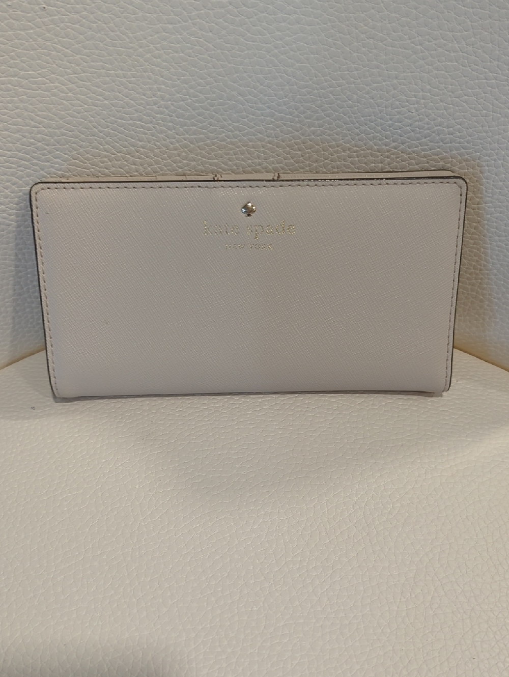 kate spade Slim Saffiano Leather Wallet in Light Beige